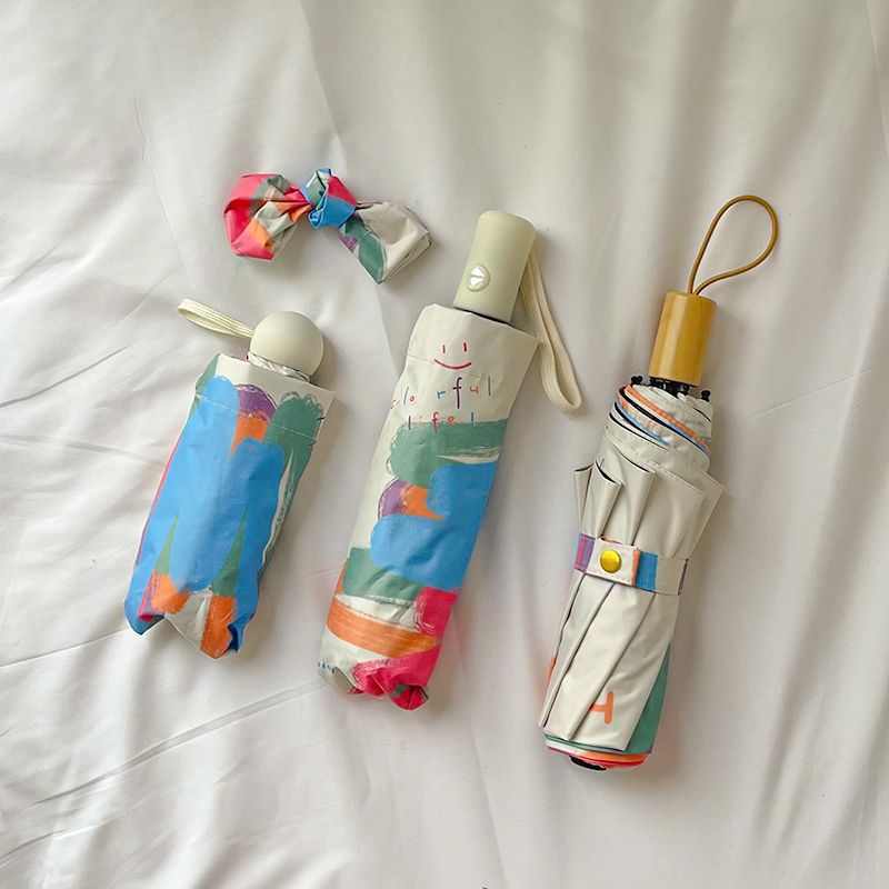 Ladies Automatic Folding Umbrella with Unique Color Play Bowlift
