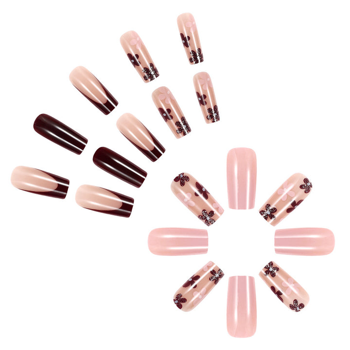 Artistic Floral Gel Nail Set Bowlift