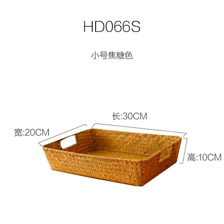 Women's rectangular storage basket made of natural materials Bowlift