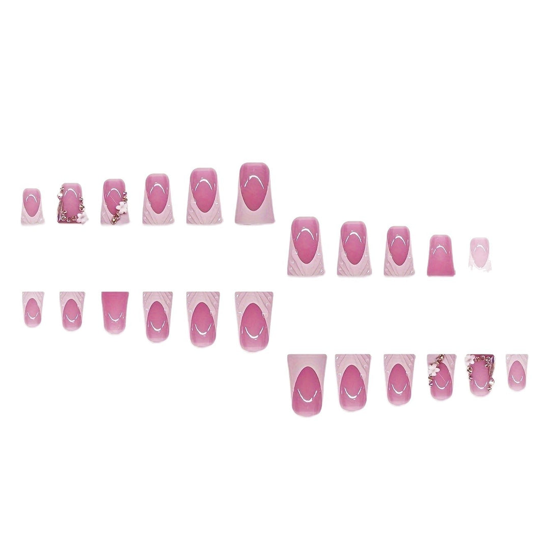 3D Floral and Ribbon Press-On Nail Set Bowlift