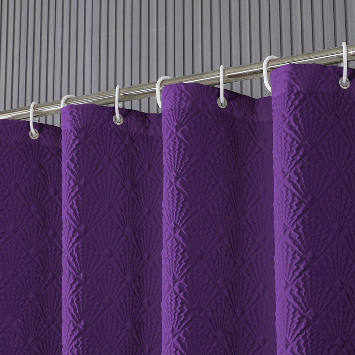 Textured Leaf Pattern Shower Curtain Bowlift