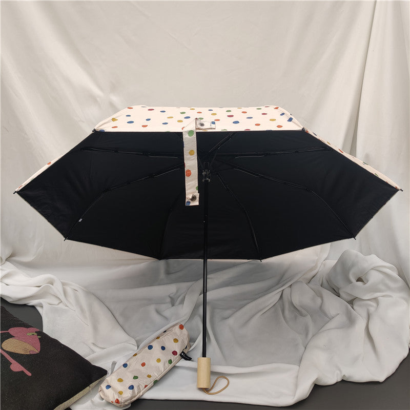 Women's Folding Umbrella with Colorful Polka Dot Design Bowlift