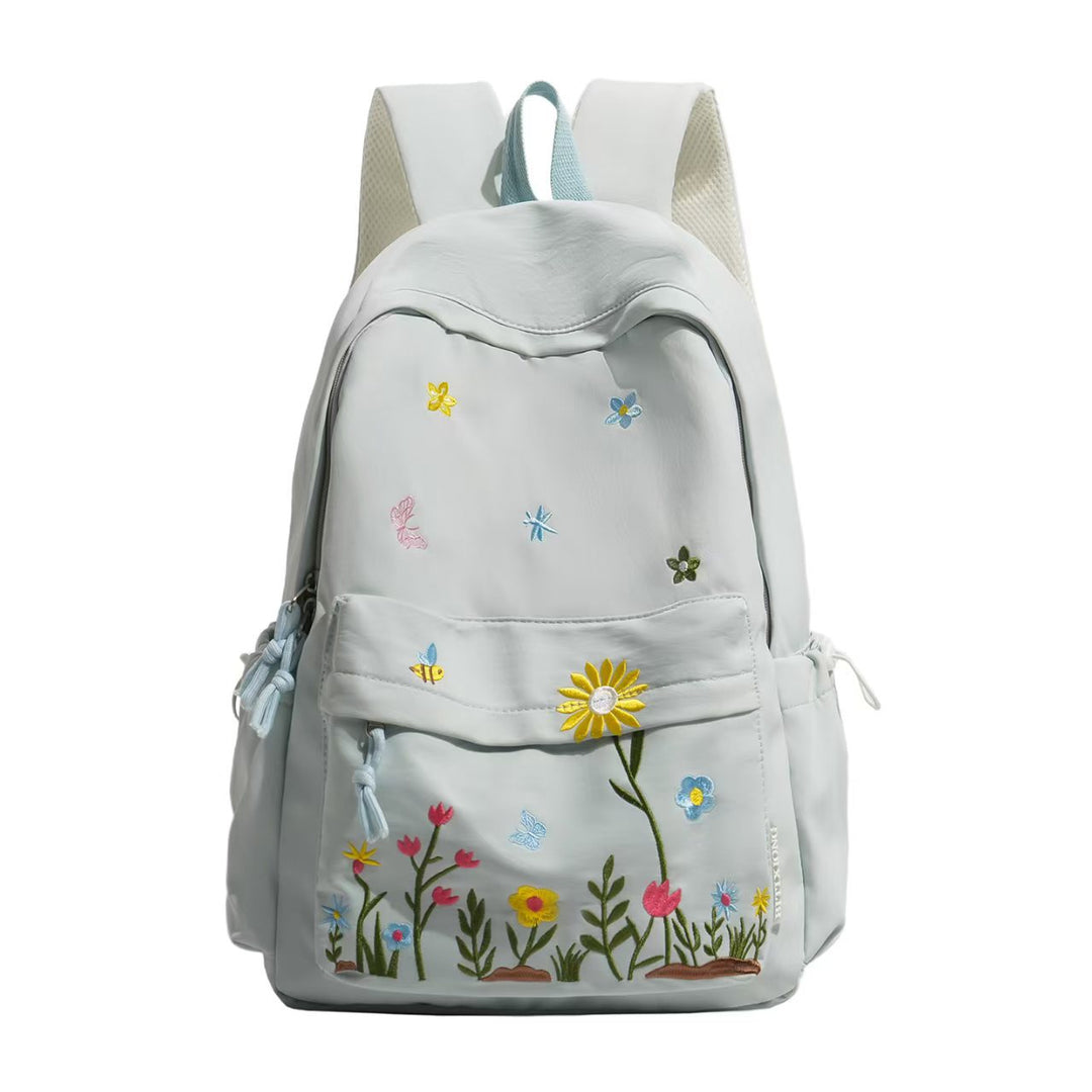 Floral Embroidered Backpack Bowlift