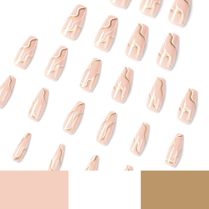 Artful Nail Extensions with Elegant Wave Design Bowlift