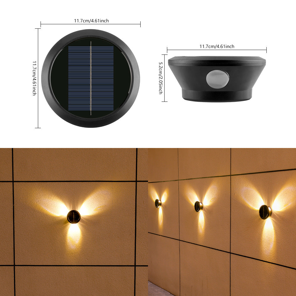 Outdoor Solar Wall Light Multi-Beam LED Decorative Accent Bowlift