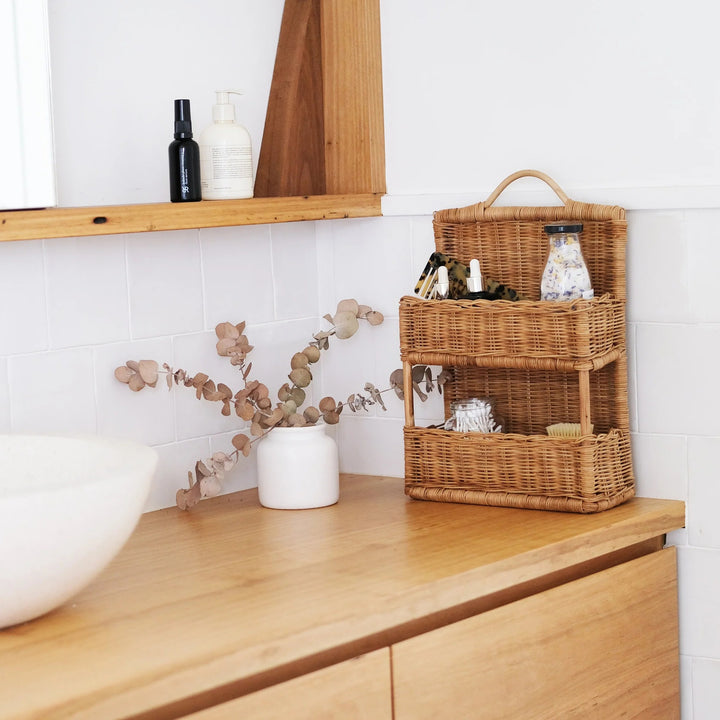 Braided storage basket with handle Bowlift