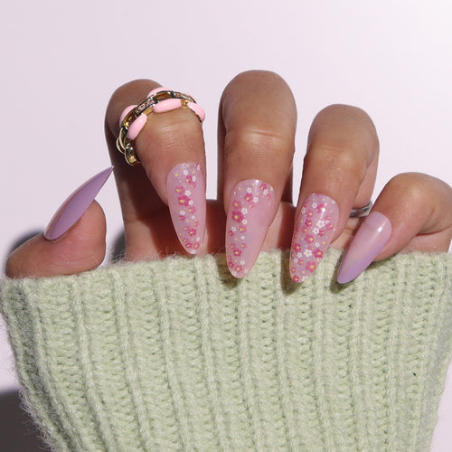Floral Design Stiletto Press-On Nails Bowlift 1789086021