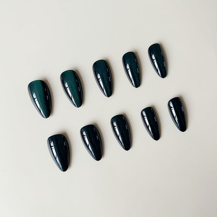 Artificial nail set with elegant high gloss and stiletto design Bowlift