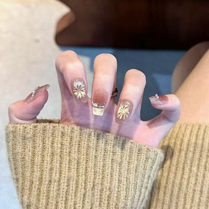 Elegant Floral Press-On Nail Design Kit Bowlift
