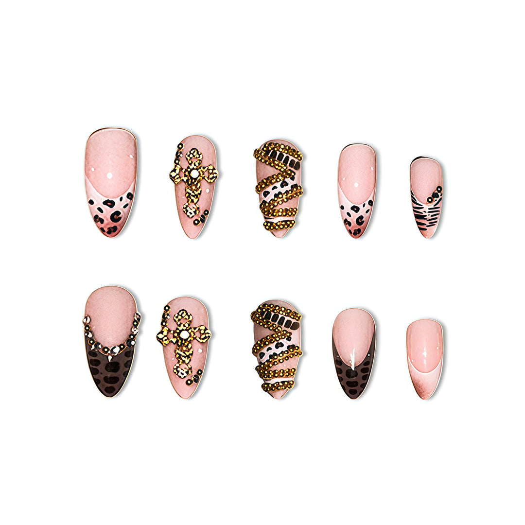 Artistic Stiletto Nail Enhancements with 3D Accents Bowlift
