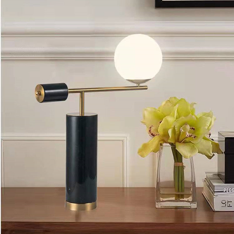 Contemporary Marble Table Lamp with Gold Accents