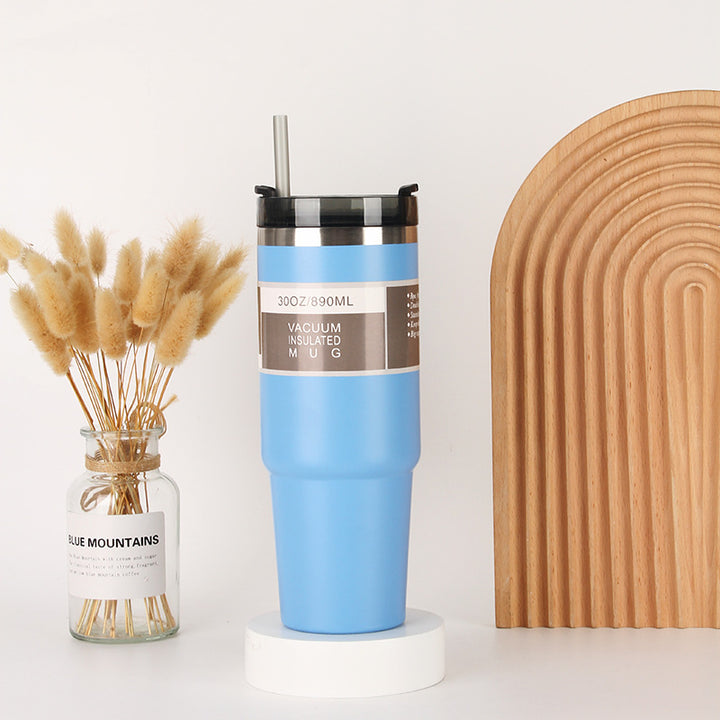 Unisex Insulated Drinking Cup with Integrated Straw Bowlift