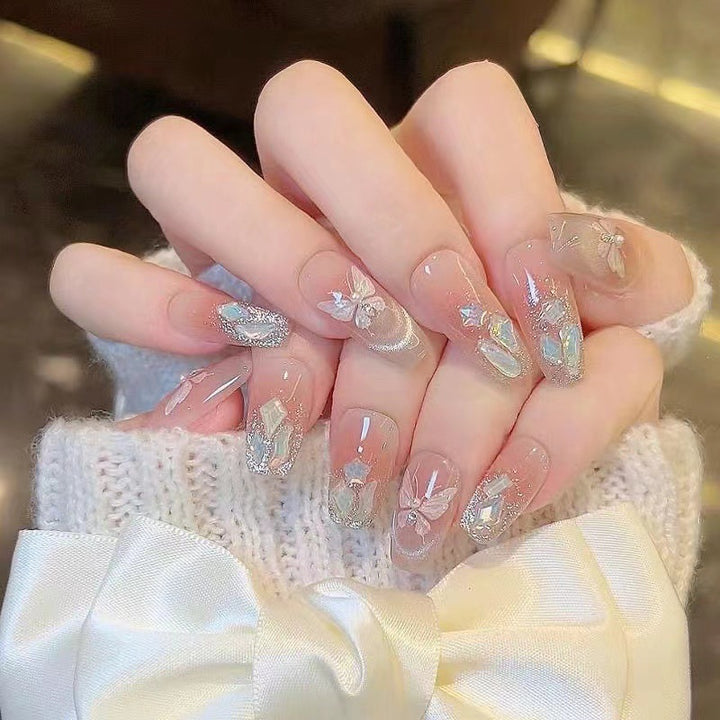 Elegant Decorative Press-On Nail Set Bowlift