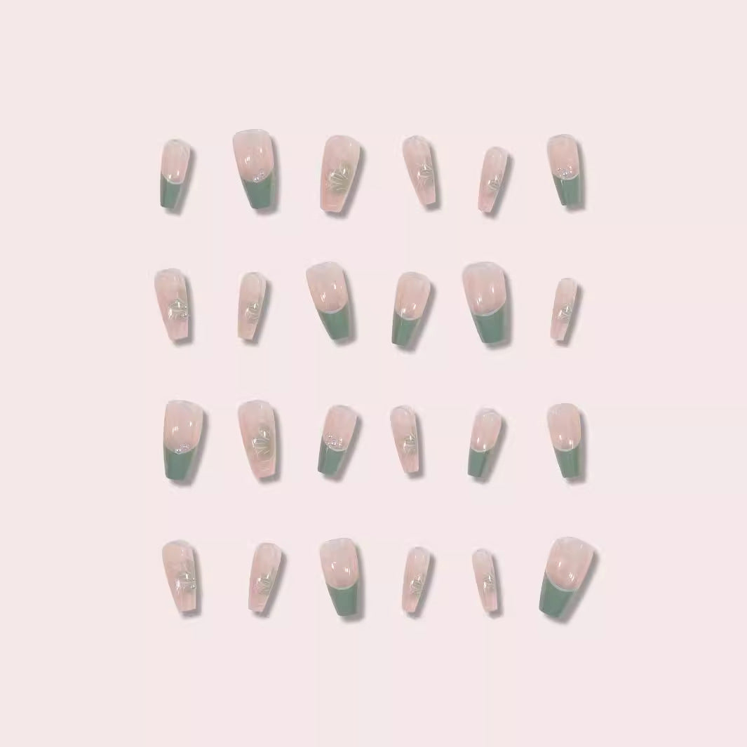 Floral-Design Acrylic Press-On Nails Bowlift