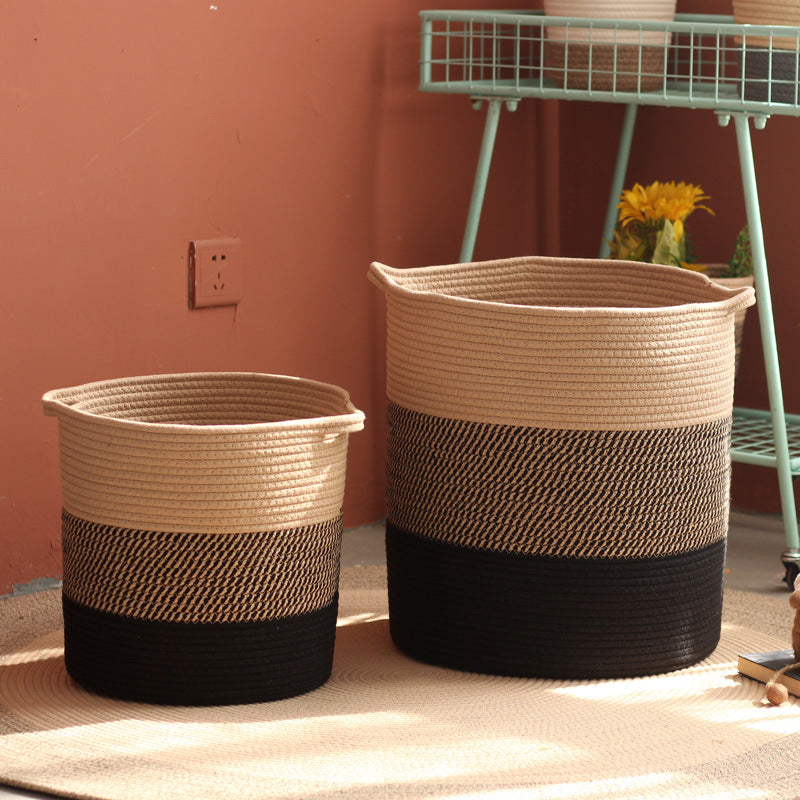 Stylish storage bucket made of woven natural material Bowlift