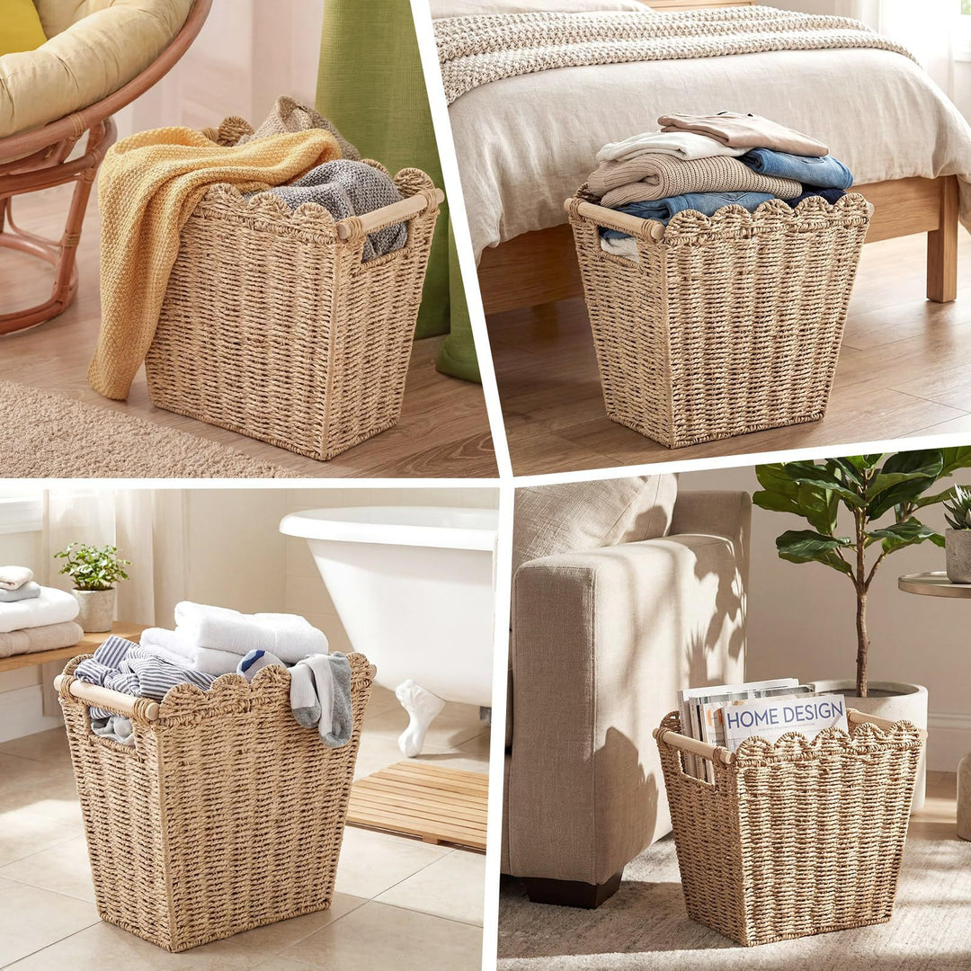 Decorative storage basket with wave edge Bowlift