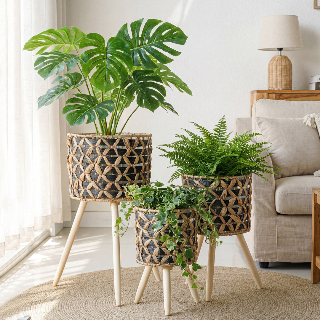 Plant stand made of braided material Bowlift