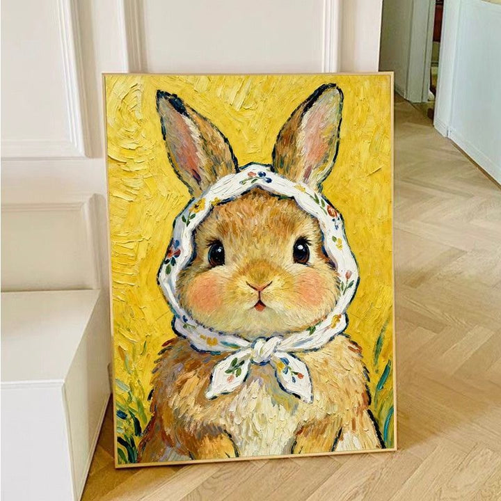 Whimsical Bunny Canvas Art Print Bowlift