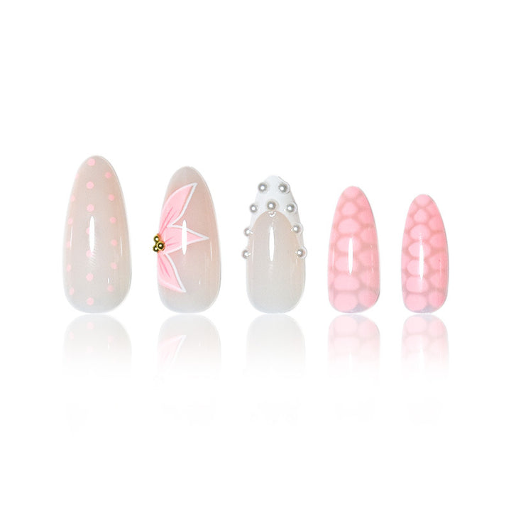 Elegant Press-On Nail Art Set with Unique Designs Bowlift