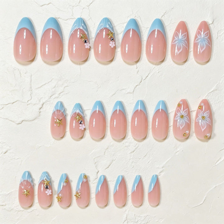 Artistic Butterfly-Themed Press-On Nail Art Bowlift
