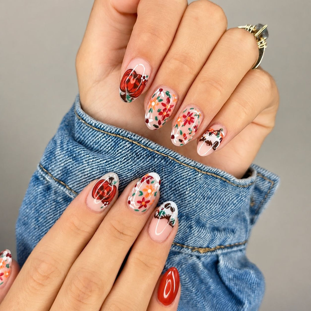 Artificial nails with autumn motifs Bowlift
