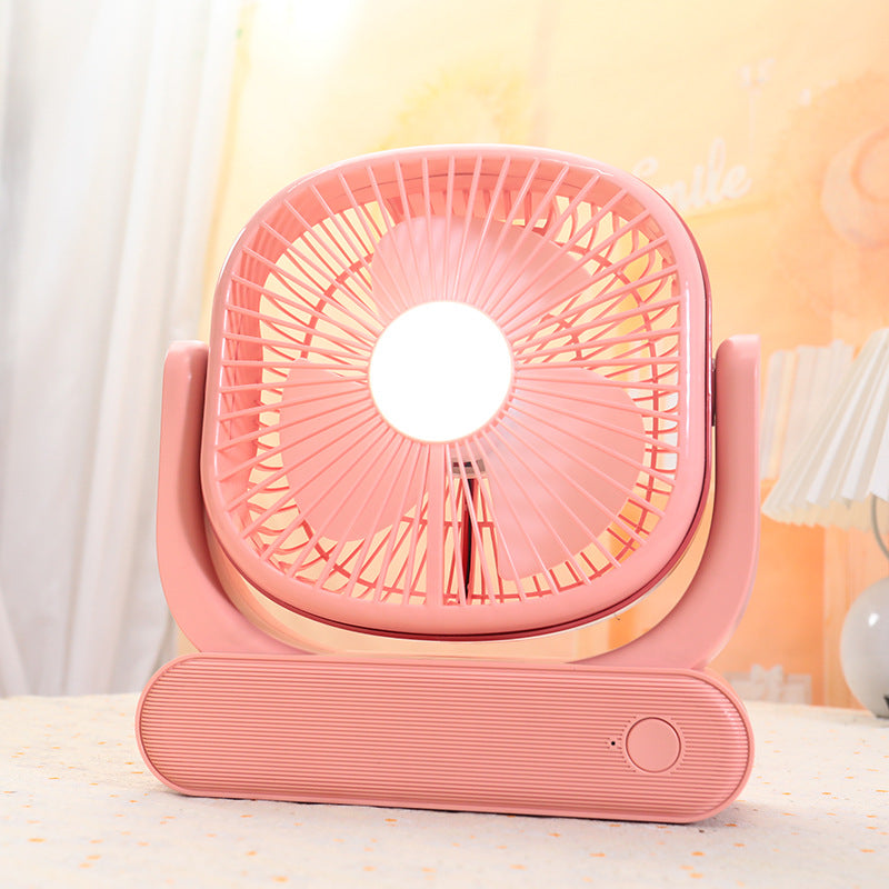 Women Portable Fan with Integrated LED Light Bowlift
