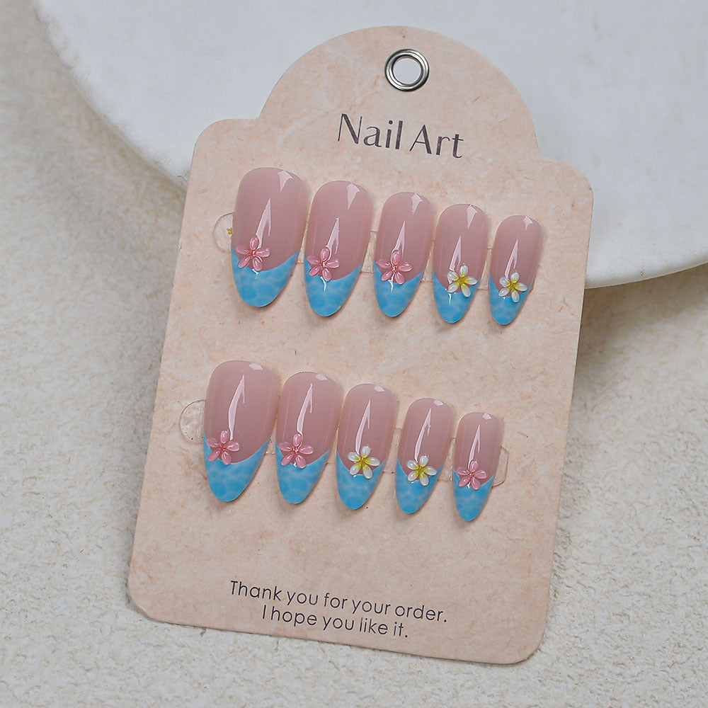 Floral Print Press-On Nail Set Bowlift