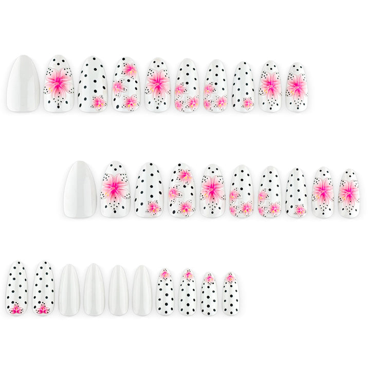 Premium Artificial Nails with 3D Flower Design Bowlift