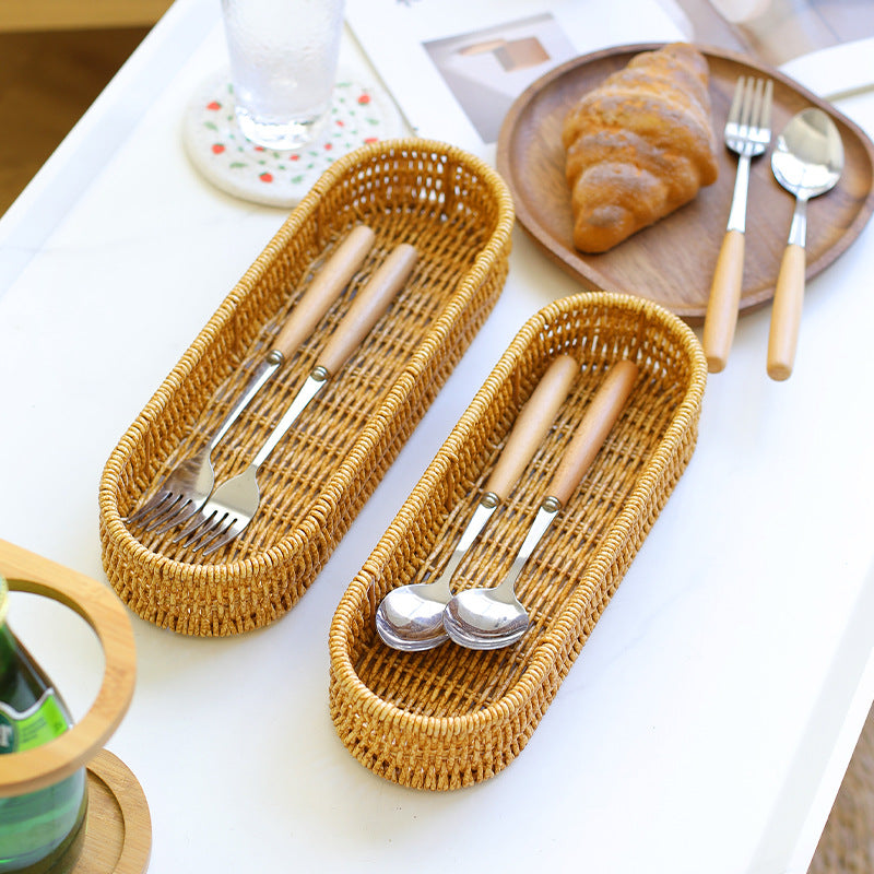 Oval Woven Storage Tray Bowlift