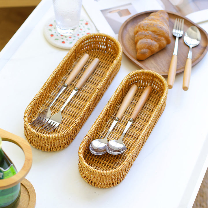 Oval Woven Storage Tray Bowlift