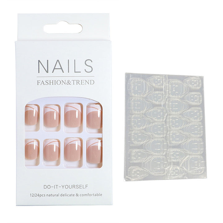 Elegant French Tip Press-On Nails Bowlift
