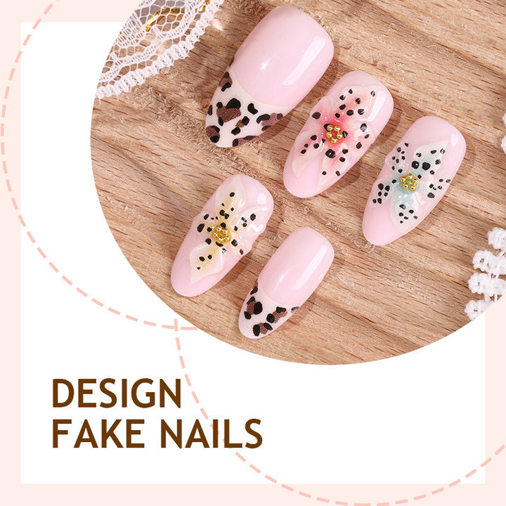 Artificial Nail Set with Floral and Animal Motifs Bowlift