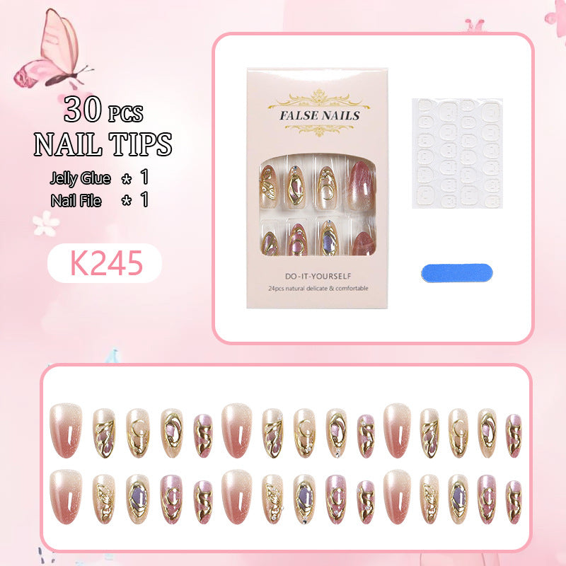 Artifical nails with glitter accents Bowlift