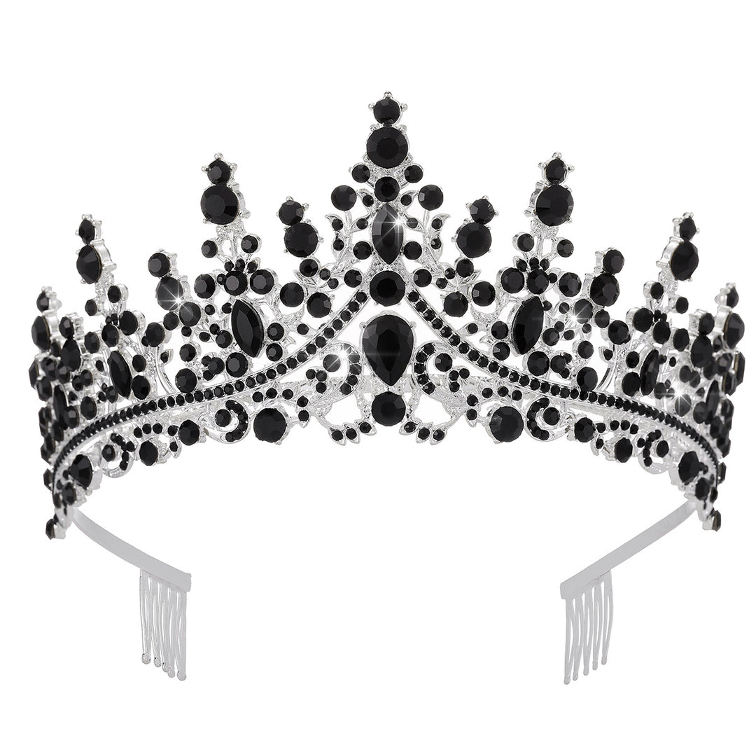 Ladies Rhinestone Tiara with Sparkling Gemstones Bowlift