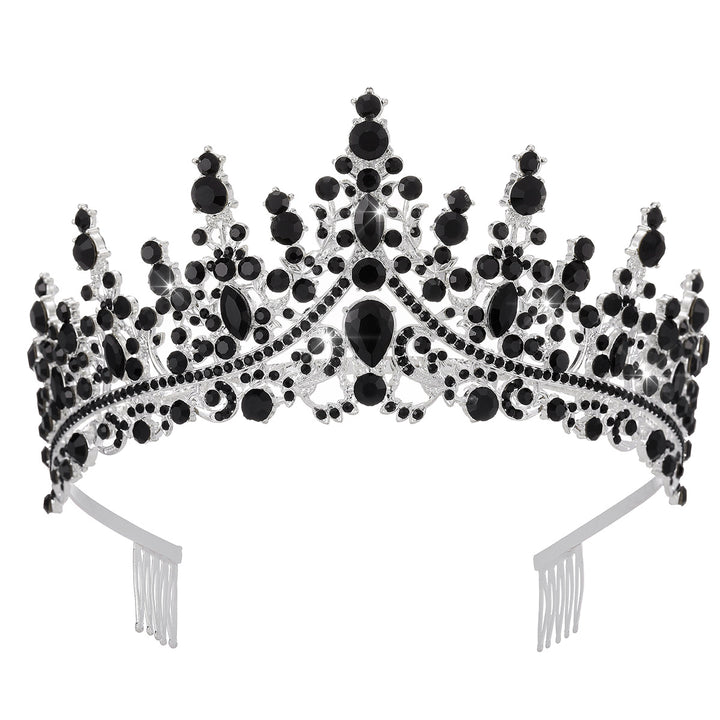 Ladies Rhinestone Tiara with Sparkling Gemstones Bowlift