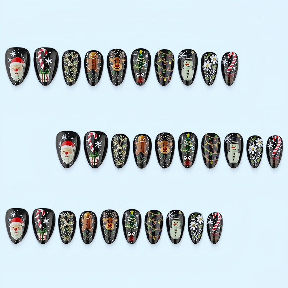 Artificial Nail Set with Christmas Motifs Bowlift