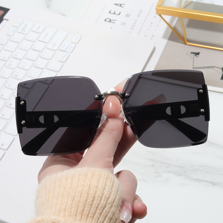 Women's High-Quality Rectangular Sunglasses with Fashionable Metal Frame Bowlift