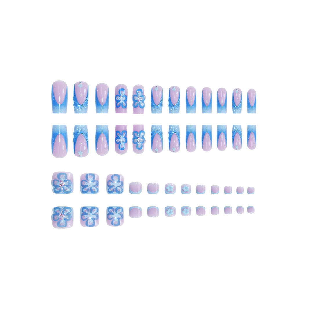 Floral 3D Press-On Nail Art Extensions Bowlift