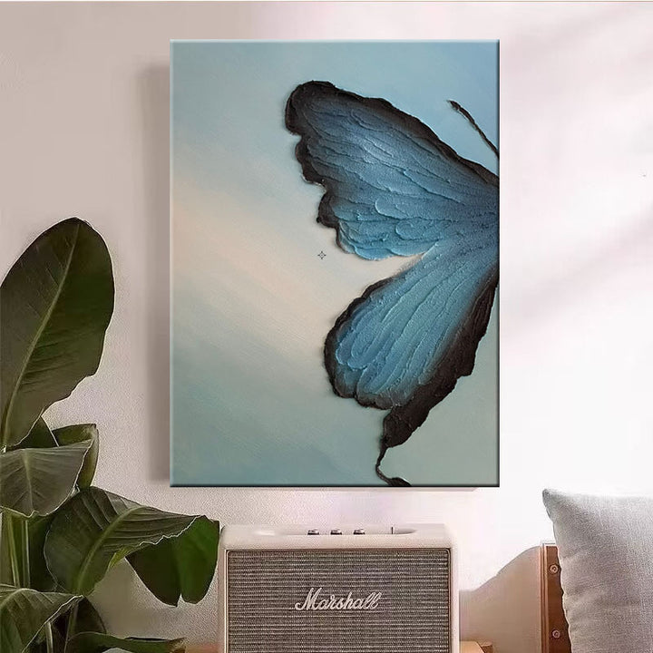 Textured Butterfly-Inspired Canvas Artwork