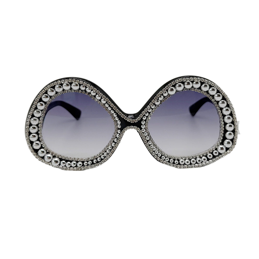 Ladies Glamorous Statement Sunglasses with Sparkling Crystal Frame Bowlift