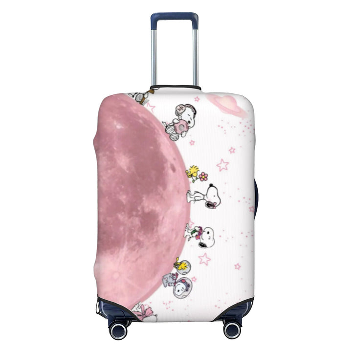 Unisex stretchable suitcase cover with impressionist landscape print and zipper for trolley with swivel wheels Bowlift