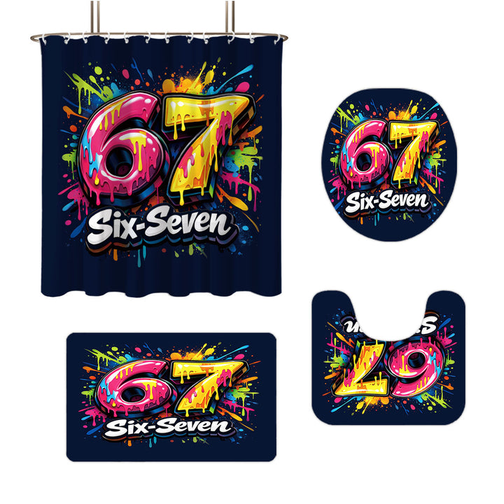 Digital Art-Themed Four-Piece Bathroom Set Bowlift