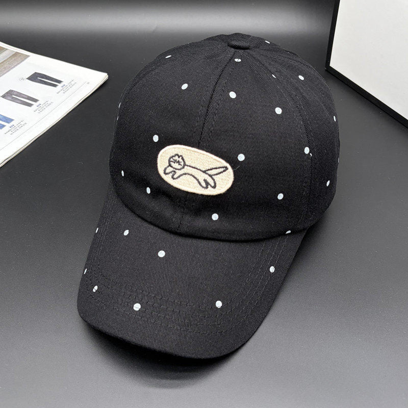 Women's Polka Dot Embroidered Baseball Cap Bowlift