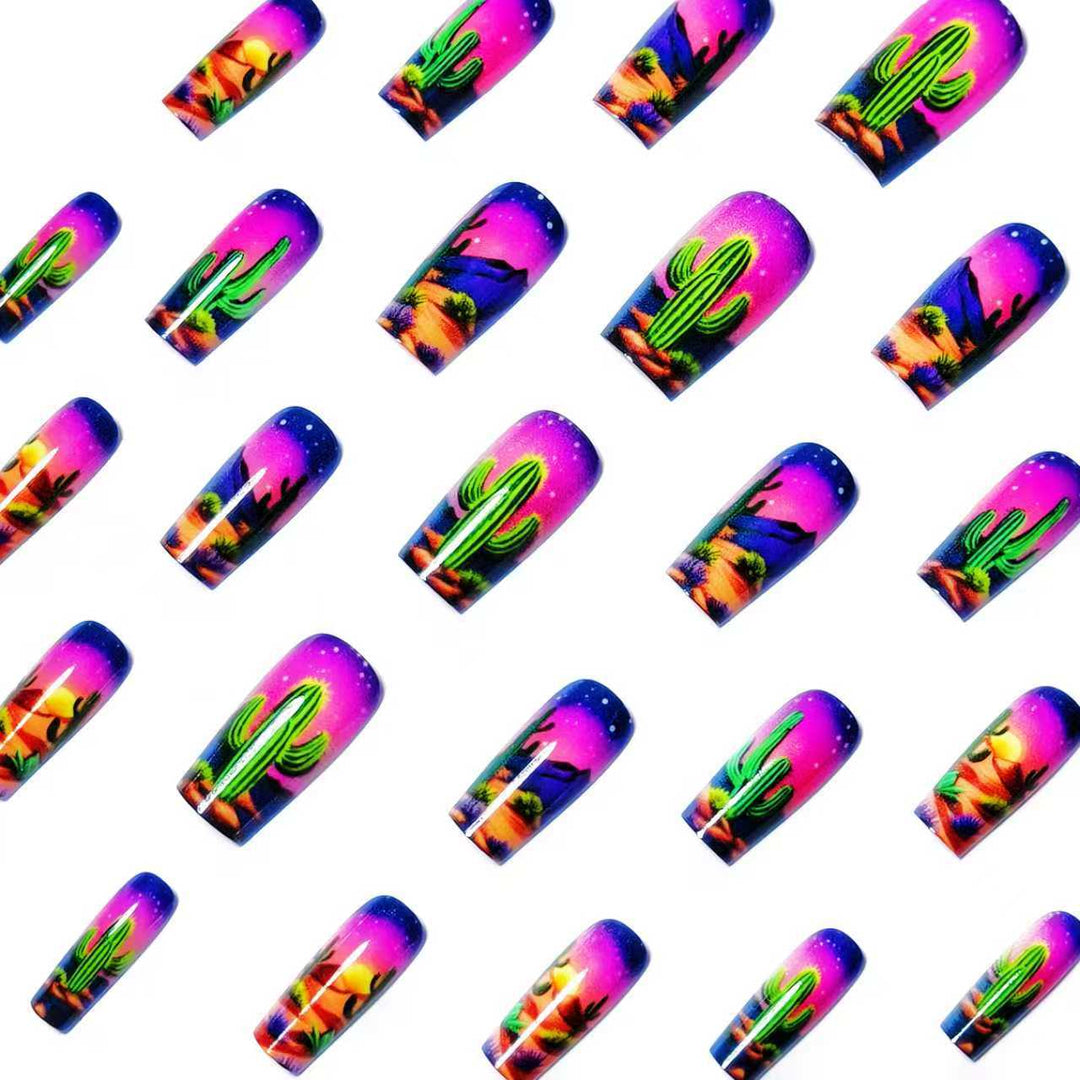 Artistic Desert-Themed Nail Art Bowlift