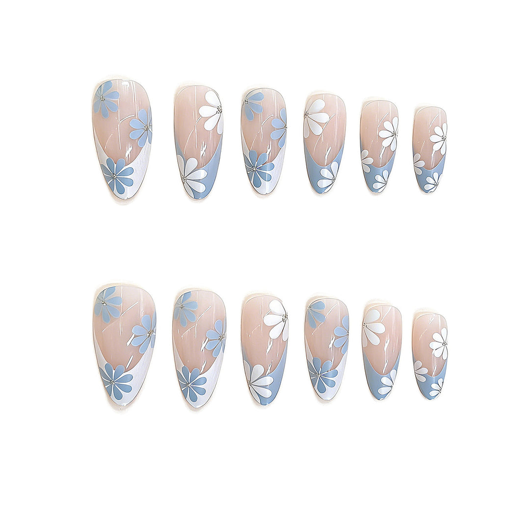 Floral Design Press-On Nail Set Bowlift