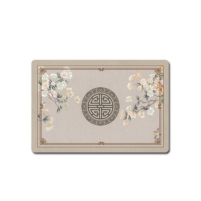 Artistic Floral Bath Mat Bowlift