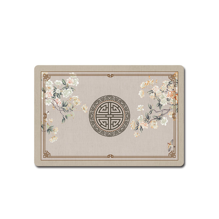 Artistic Floral Bath Mat Bowlift