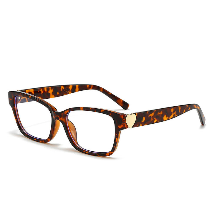 Women's fashionable square sunglasses with heart accents Bowlift
