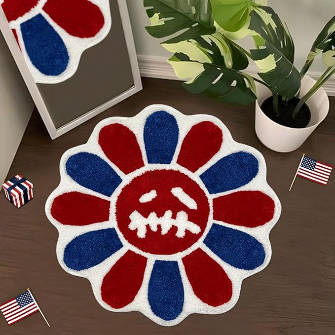 Floral-Shaped Plush Area Rug