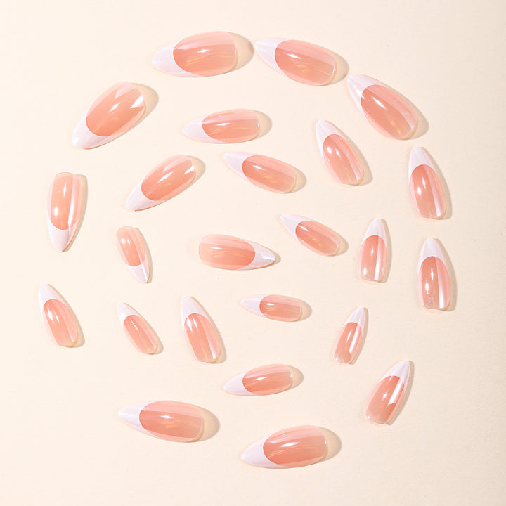 Elegant French Tip Acrylic Nail Extensions Bowlift